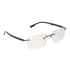 Sirts Grey Black Metal Rimless Rectangular Light Weight AD1046 - Lens Caravan